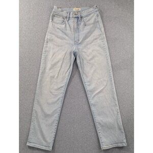 Madewell Jeans Womens SZ 27 Blue Perfict vintage Straight Relaxed Fit Whiskers